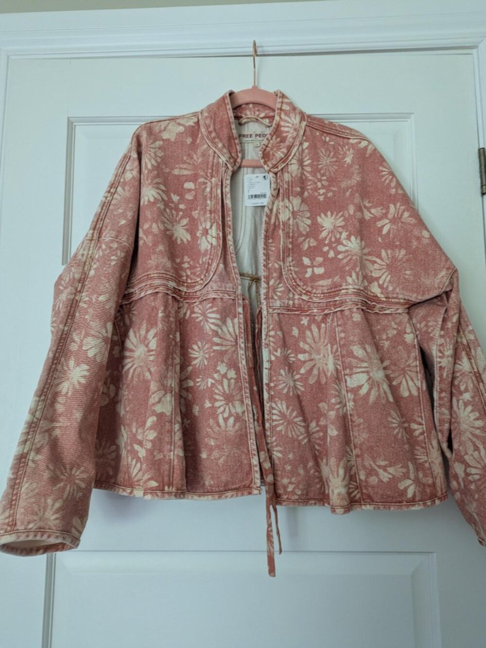 NWT Free People Lua Bed Jacket Top Oversized Floral Print Cotton Slouchy S - Picture 5 of 9